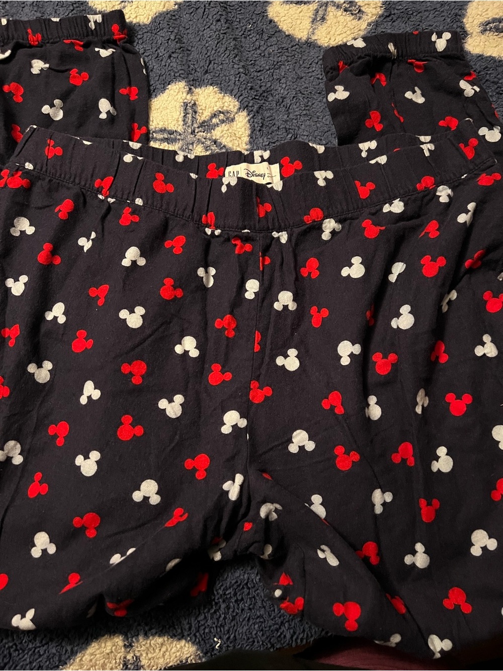 Disney Navy Pajama Pants with Red and White Mickey Heads